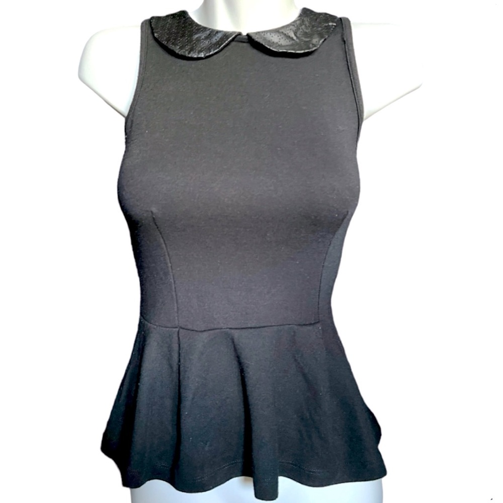 Classy Black Peplum Top. XS.